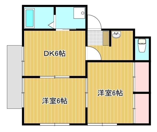 フィリア山陽(2DK/2階)の間取り写真