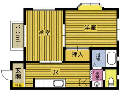 リーディンタナカ(2DK/2階)の間取り写真