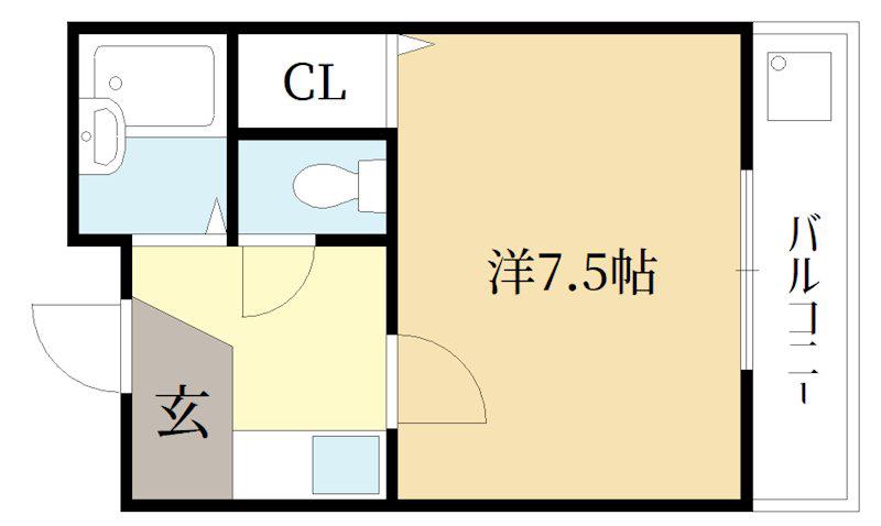 メゾンヒラキ(1K/2階)の間取り写真
