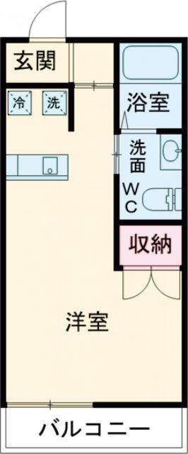 レイクサイドISA(ワンルーム/2階)の間取り写真