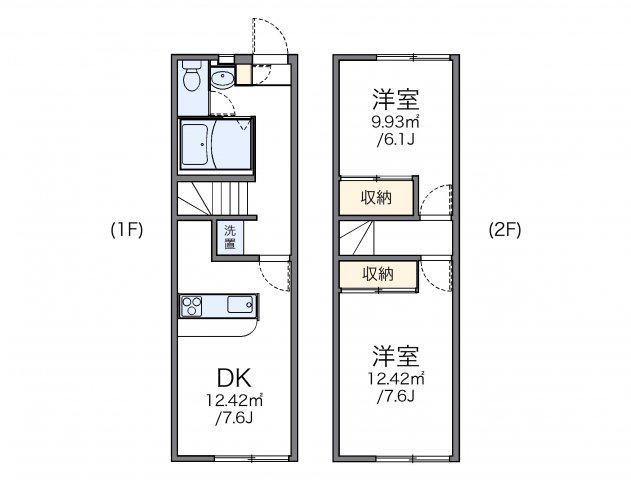 レオパレスラメール(2DK/1階)の間取り写真