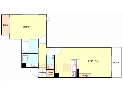 SHAMAISON GARDENS 御影(1LDK/1階)の間取り写真