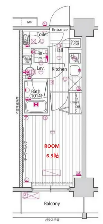 グランド・ガーラ横浜 10階階 間取り