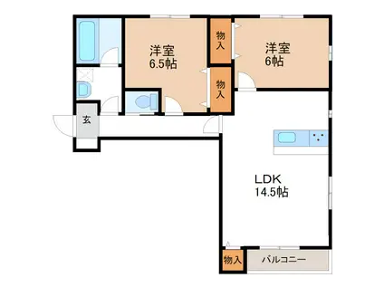 YS4739(2LDK/2階)の間取り写真