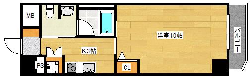 GRANMA FUKUYOSHI(1K/4階)の間取り写真