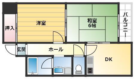 アバンティ森ノ宮(2DK/2階)の間取り写真