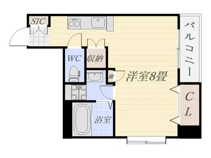 アヴェニュー武町(ワンルーム/3階)の間取り写真