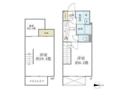 アレーロ新中野2(2SK/B1階)の間取り写真