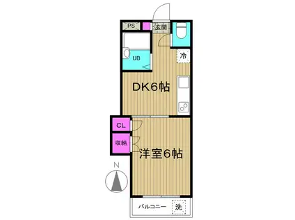 メゾン・ド・アンドウ(1DK/2階)の間取り写真