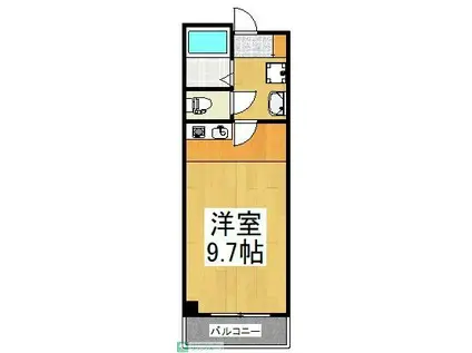 久米川グリーンコート(ワンルーム/2階)の間取り写真