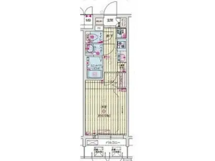 プレサンス朝潮橋ベイ・ブリーズ(1K/11階)の間取り写真