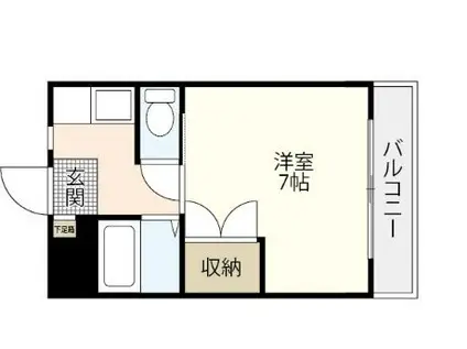 リトルハイム長岡61(1K/3階)の間取り写真