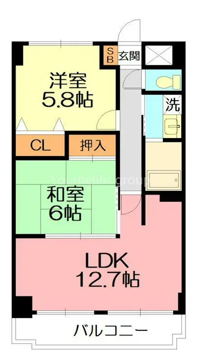 藤ロイヤル 7階階 間取り