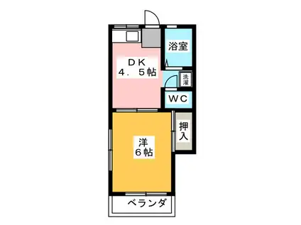 福澤荘(1DK/1階)の間取り写真