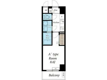 リブリ・SHIROKANE(1K/3階)の間取り写真