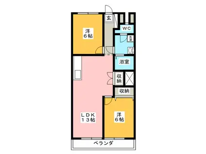 ロイヤル太平洋(2LDK/4階)の間取り写真