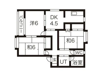 フリーデンA(3DK/2階)の間取り写真