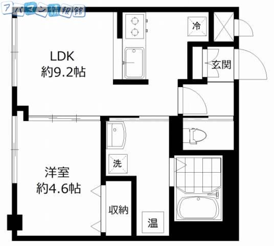 グレイスハイツ旭町通(1LDK/4階)の間取り写真
