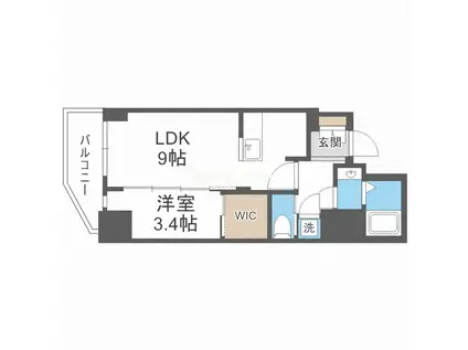 セレニテ本町リアン(1LDK/10階)の間取り写真