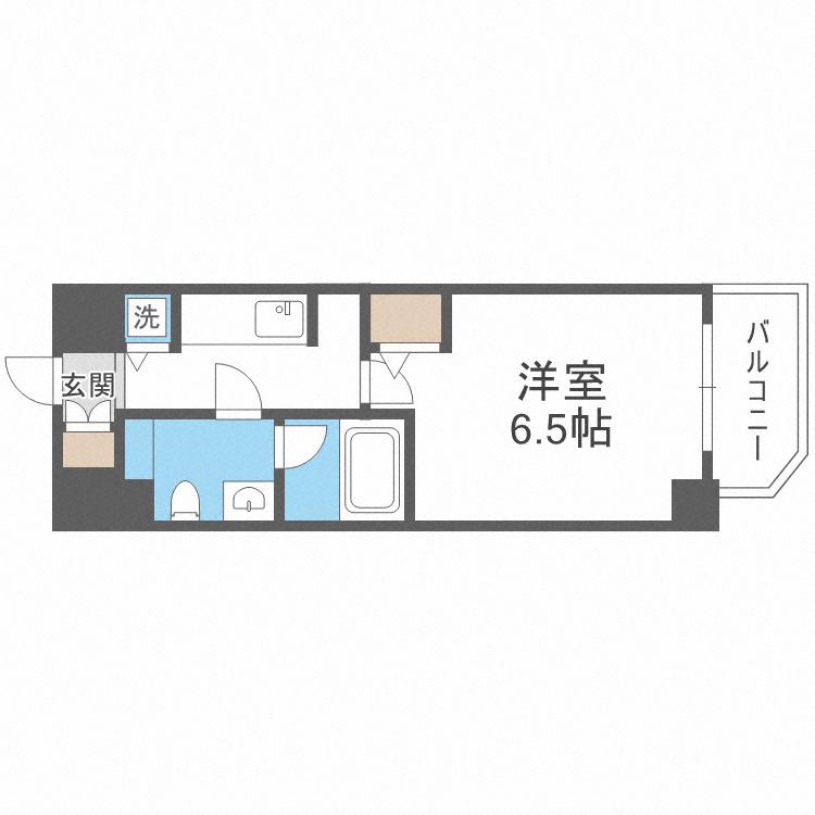 リーガル京町堀II(1K/5階)の間取り写真