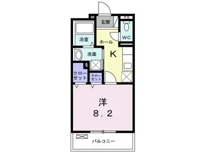 N・Sグランデ(1K/2階)の間取り写真