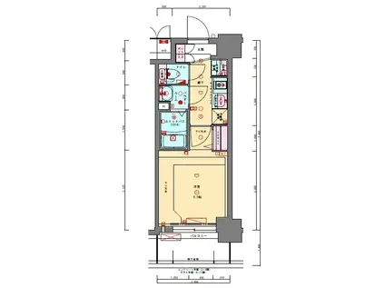 プレサンス長堀通グレイタス(1K/10階)の間取り写真