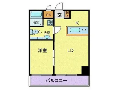 NICハイム鶴見渡辺ビル第一(1LDK/10階)の間取り写真