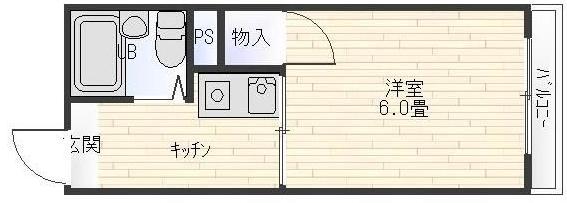 中央コーポ(1K/4階)の間取り写真