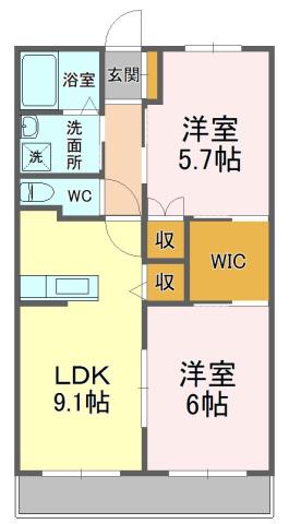 T-STYLE向敷地 南(2LDK/1階)の間取り写真