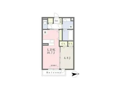 ドミール京町(1LDK/1階)の間取り写真