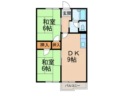 タウニィ紀ノ川(2DK/2階)の間取り写真