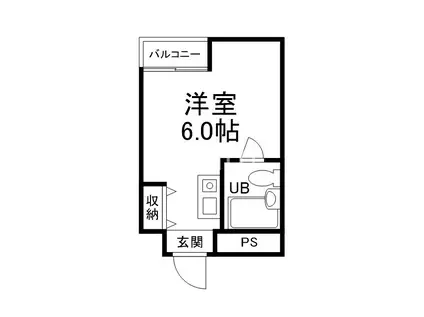 エイブル創久二人司(ワンルーム/2階)の間取り写真