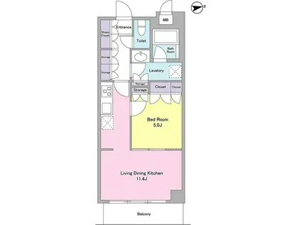 シティカレント代官山(1LDK/2階)の間取り写真