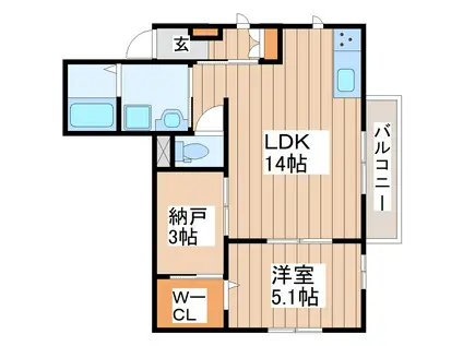 ハイツみどり(1SLDK/2階)の間取り写真