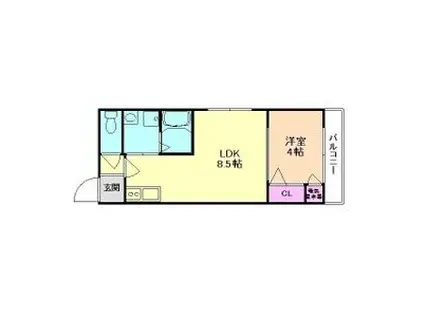 エフ ミライ レプス(1LDK/3階)の間取り写真