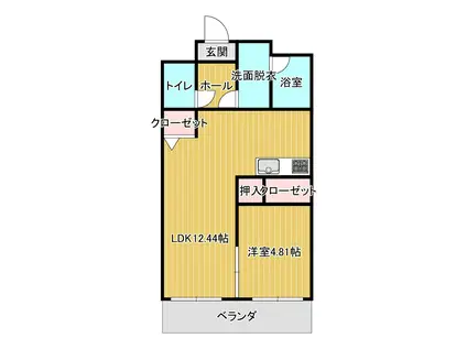 リスタジォーネ迎町(1LDK/4階)の間取り写真