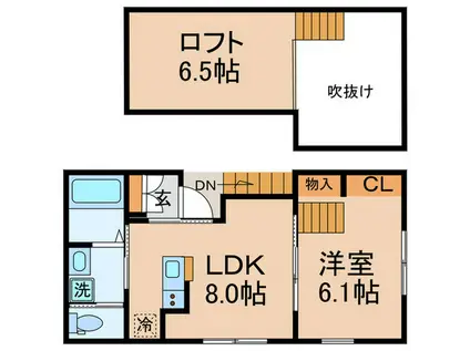 サニーパーク(1LDK/2階)の間取り写真