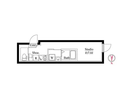 ファーヴァル代々木上原(ワンルーム/3階)の間取り写真