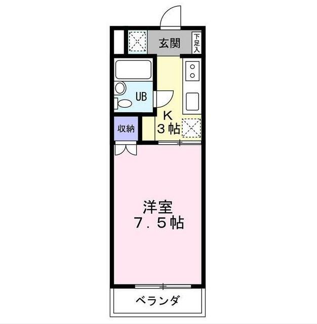 CASA GUMISAWA(1K/1階)の間取り写真