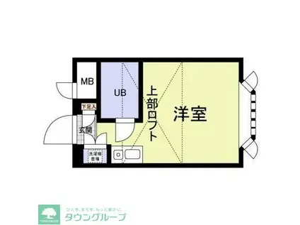 ベルシティ川口Ⅱ号棟(1K/3階)の間取り写真