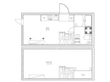 たすきCRASSO都立大学(1LDK/1階)の間取り写真