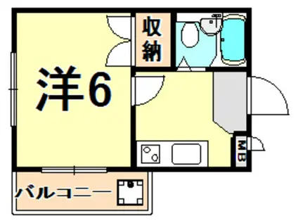 カーサトレピアーニ(1K/3階)の間取り写真