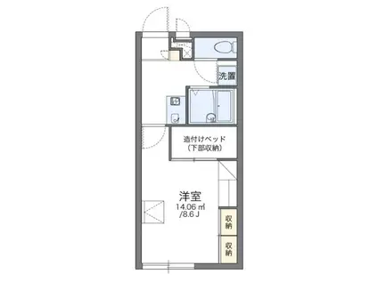 レオパレスガーデンヴィラ(1K/2階)の間取り写真