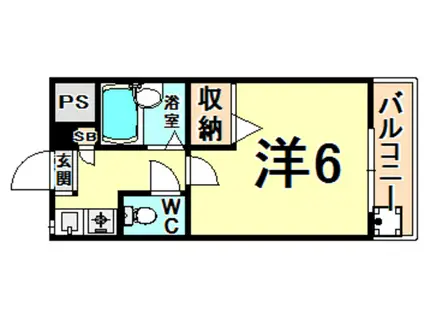 スペーシャス多田(1K/3階)の間取り写真