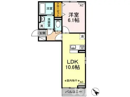 EISEN(1LDK/3階)の間取り写真