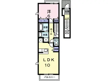 エス・ジョージアB(1LDK/2階)の間取り写真