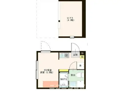 アーバンレジデンス光が丘(ワンルーム/2階)の間取り写真