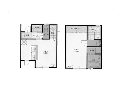 大潟タウン(1LDK/1階)の間取り写真