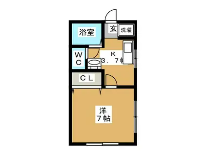 アロハ浜館(1K/2階)の間取り写真