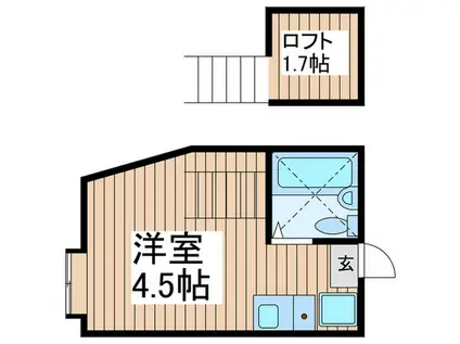 コーポM2(ワンルーム/2階)の間取り写真